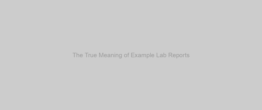 The True Meaning of Example Lab Reports